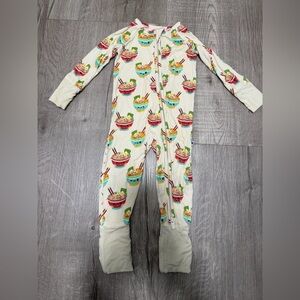 Bums & Roses Ramen Print Convertible Romper - 6-9M